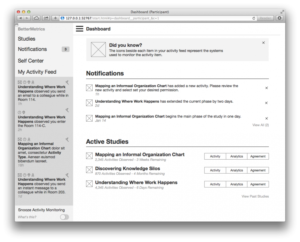 Dashboard and Primary Navigation